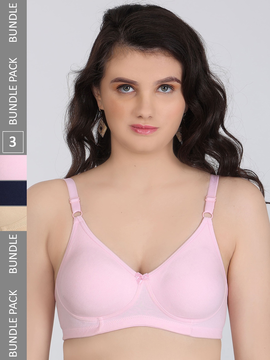 

Innocence Pack Of 3 Full Coverage All Day Comfort Seamless Everyday Bra, Pink