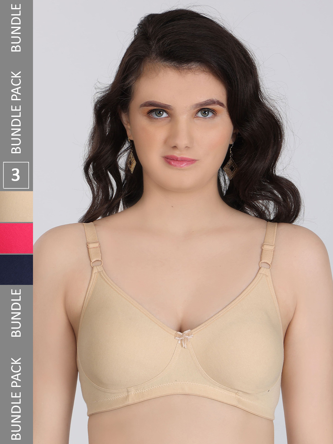 

Innocence Pack Of 3 Full Coverage All Day Comfort Seamless Everyday Bra, Beige
