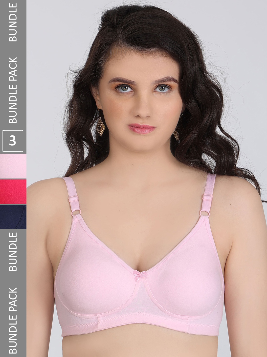 

Innocence Pack Of 3 Full Coverage All Day Comfort Seamless Everyday Bra, Pink
