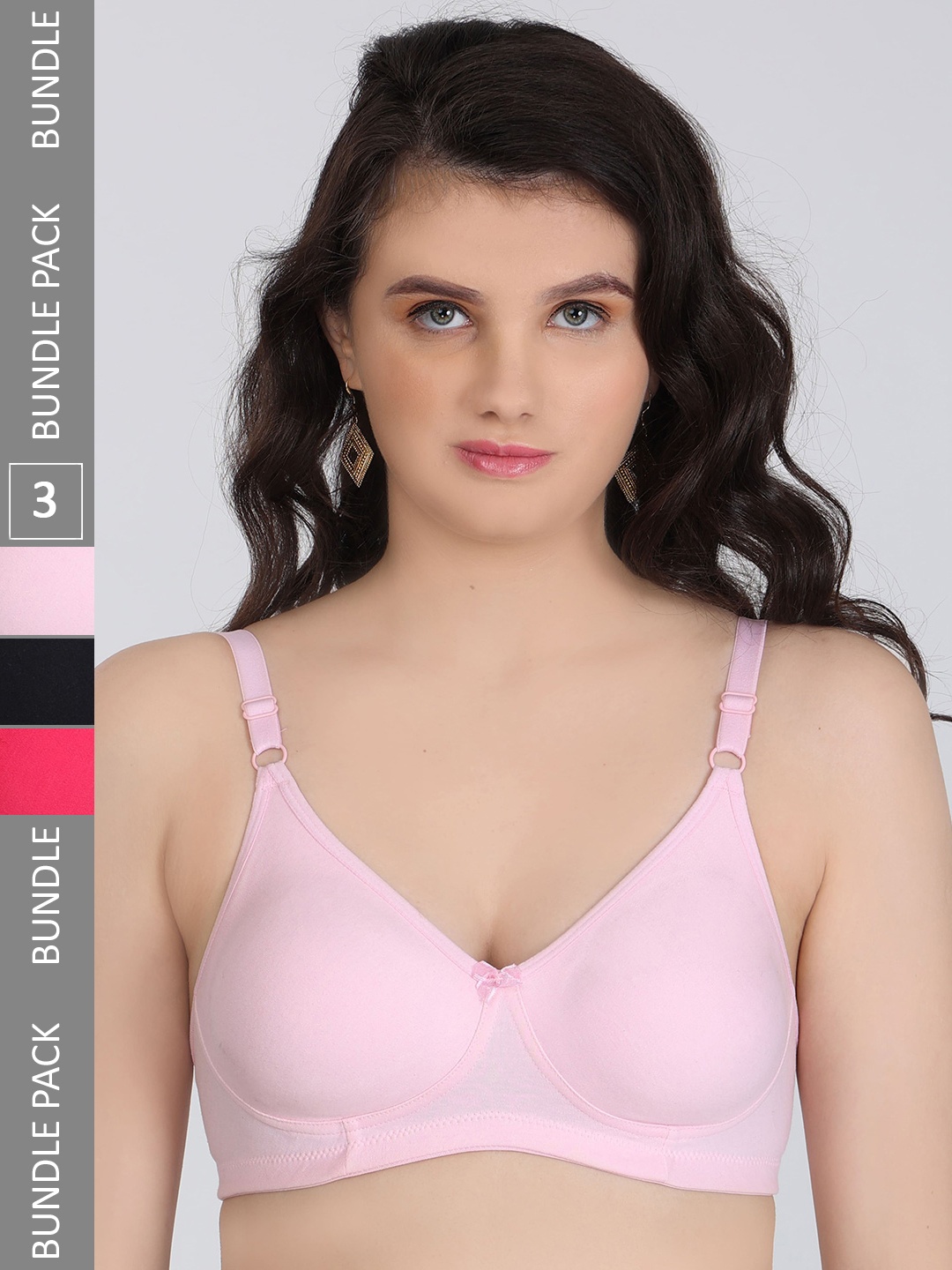 

Innocence Pack Of 3 Full Coverage All Day Comfort Seamless Everyday Bra, Pink