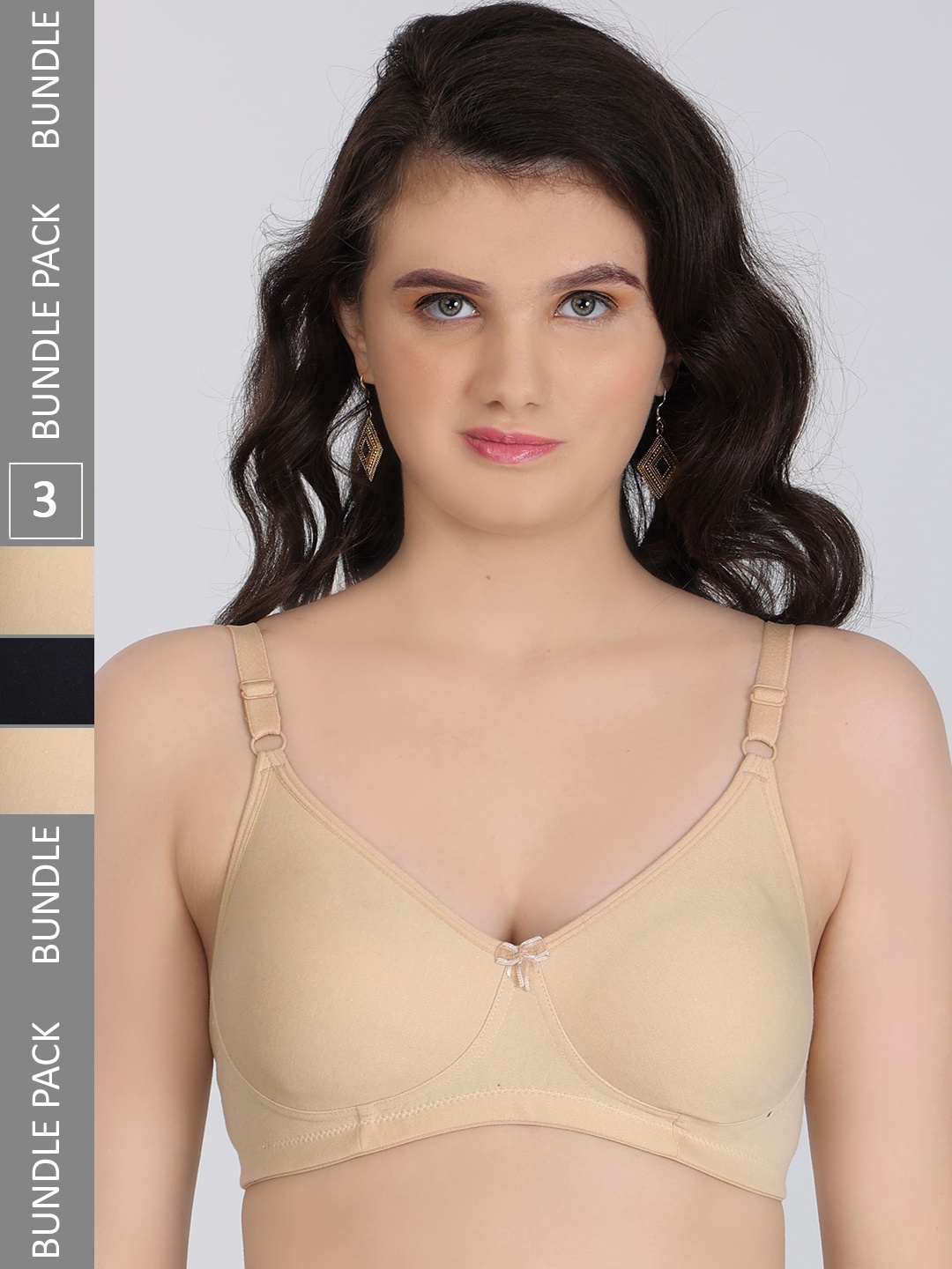 

Innocence Pack Of 3 Full Coverage All Day Comfort Seamless Everyday Bra, Beige
