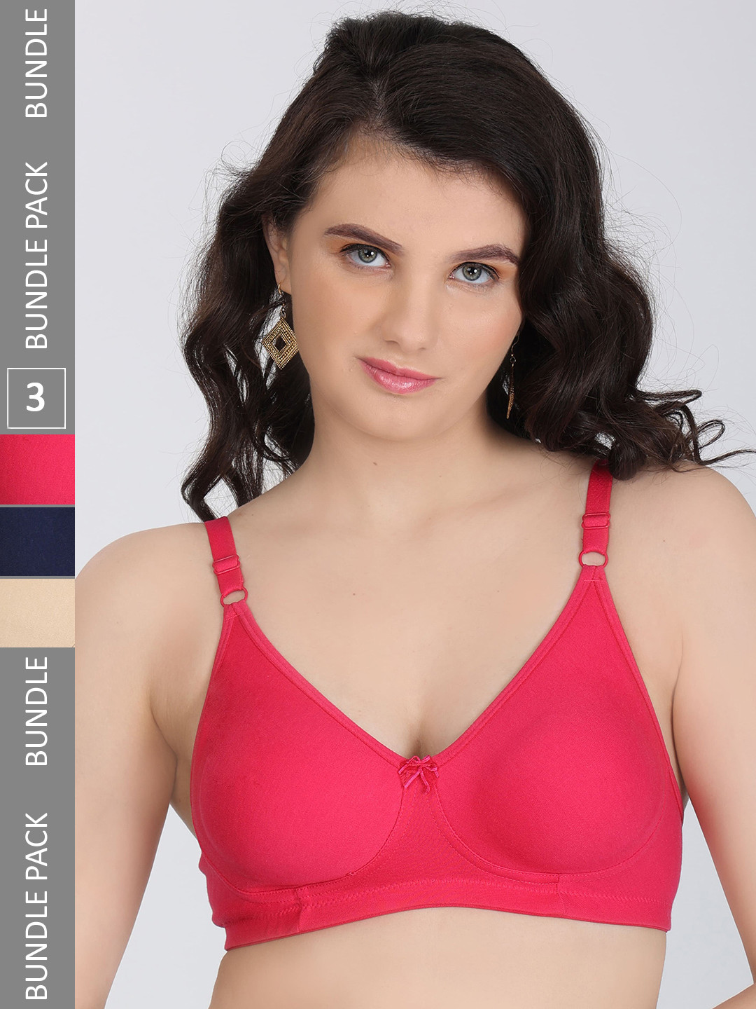 

Innocence Pack Of 3 Full Coverage All Day Comfort Seamless Everyday Bra, Pink
