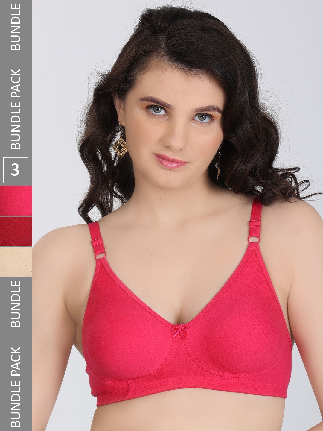 

Innocence Pack Of 3 Full Coverage All Day Comfort Seamless Everyday Bra, Fuchsia