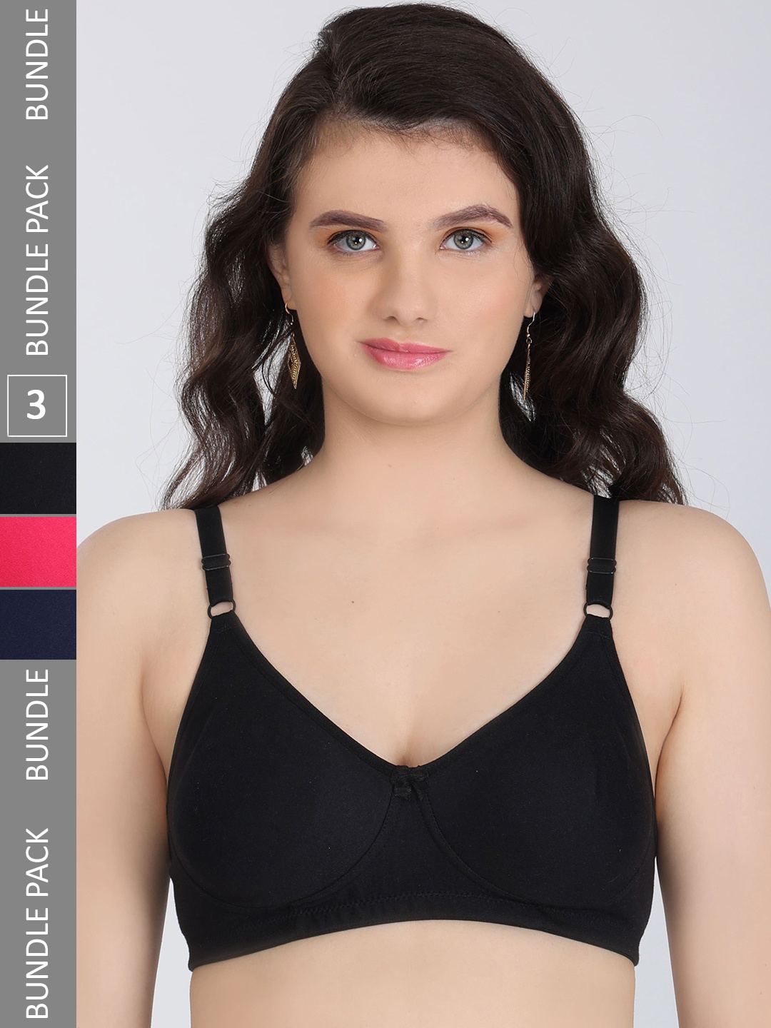 

Innocence Pack Of 3 Full Coverage All Day Comfort Seamless Everyday Bra, Black