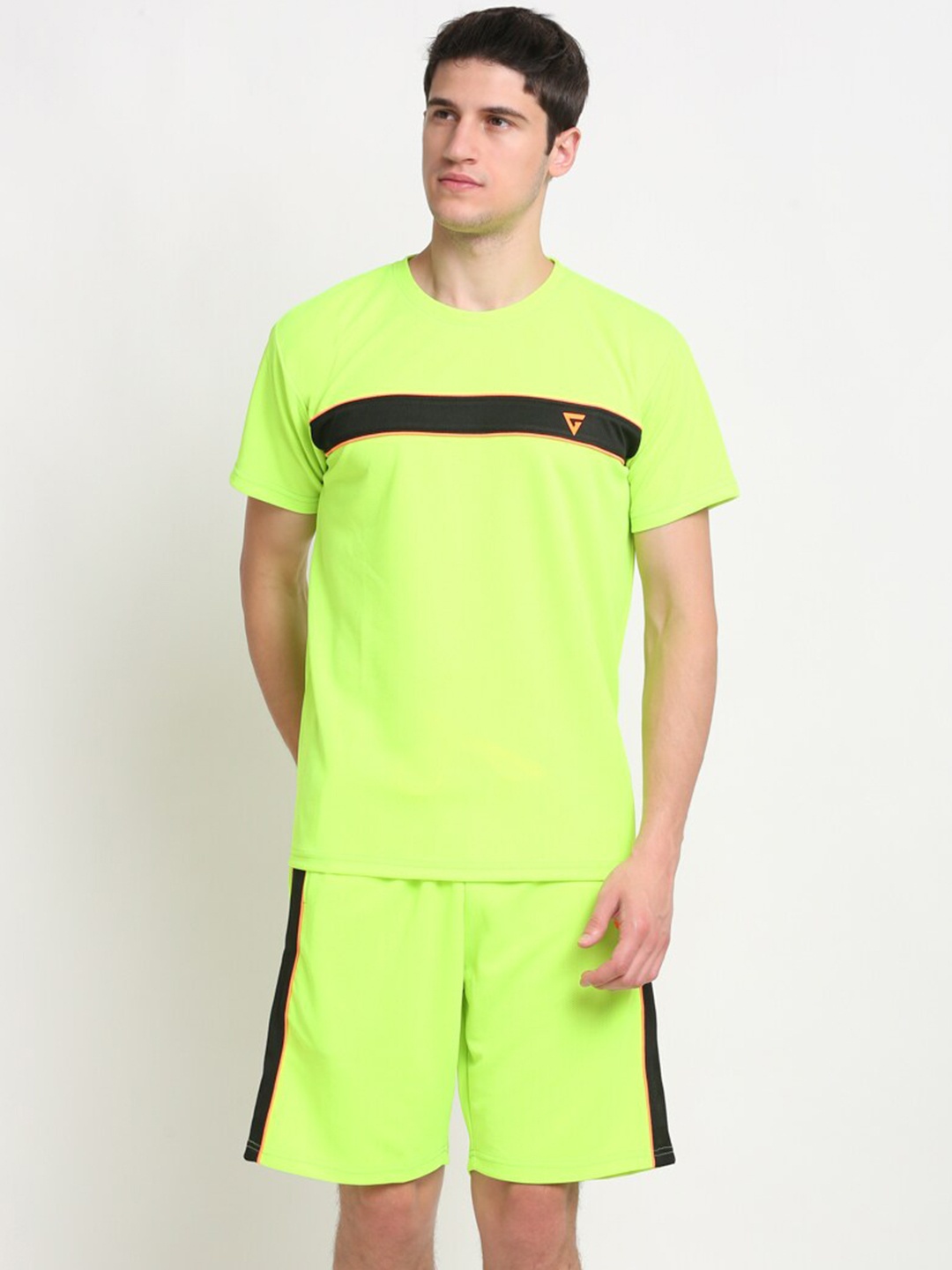 

GRIFFEL Knitted T-shirt With Shorts Tracksuits, Fluorescent green