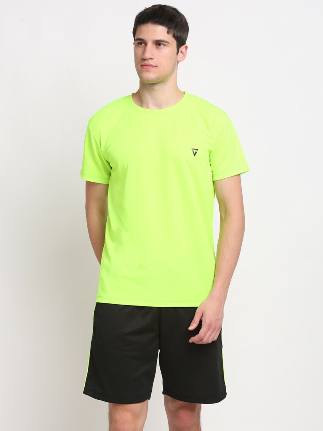 

GRIFFEL Knitted T-shirt With Shorts Tracksuits, Fluorescent green