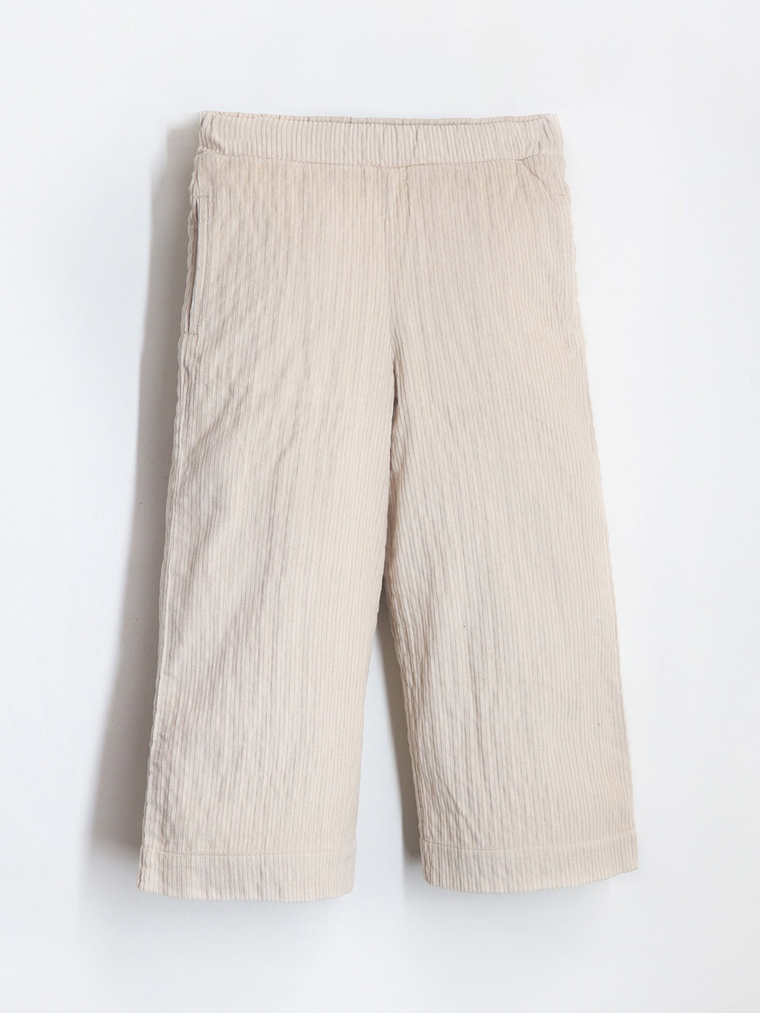 

Cherry Crumble Kids Girls Self Design Cotton Culottes Trousers, Cream