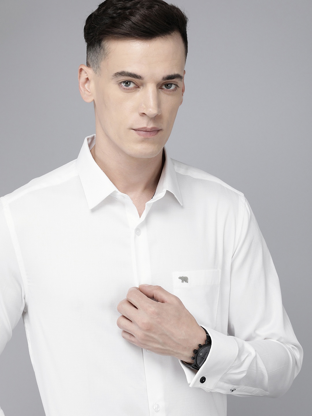 

THE BEAR HOUSE Slim Fit Pure Cotton Shirt, White