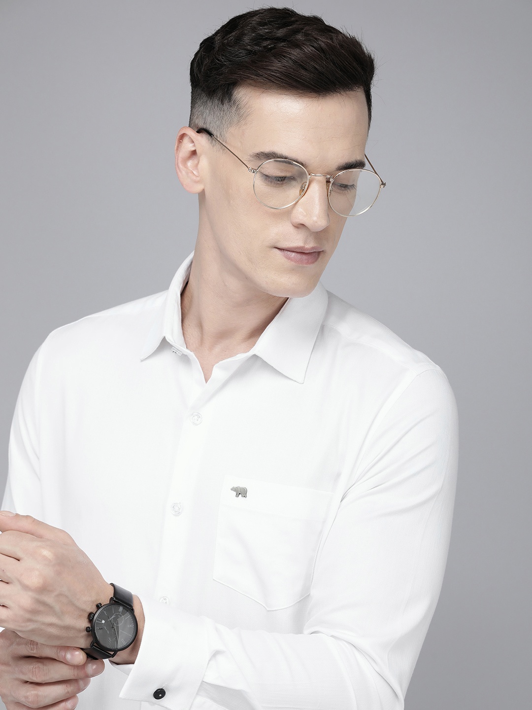 

THE BEAR HOUSE Slim Fit Pure Cotton Shirt, White