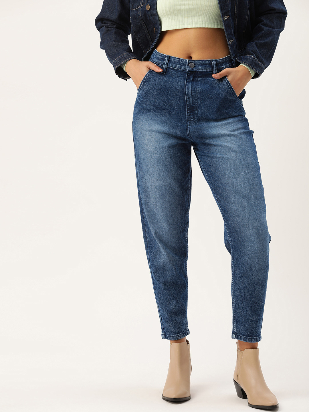 

Kook N Keech Women Blue Relaxed Fit Heavy Fade Stretchable Jeans