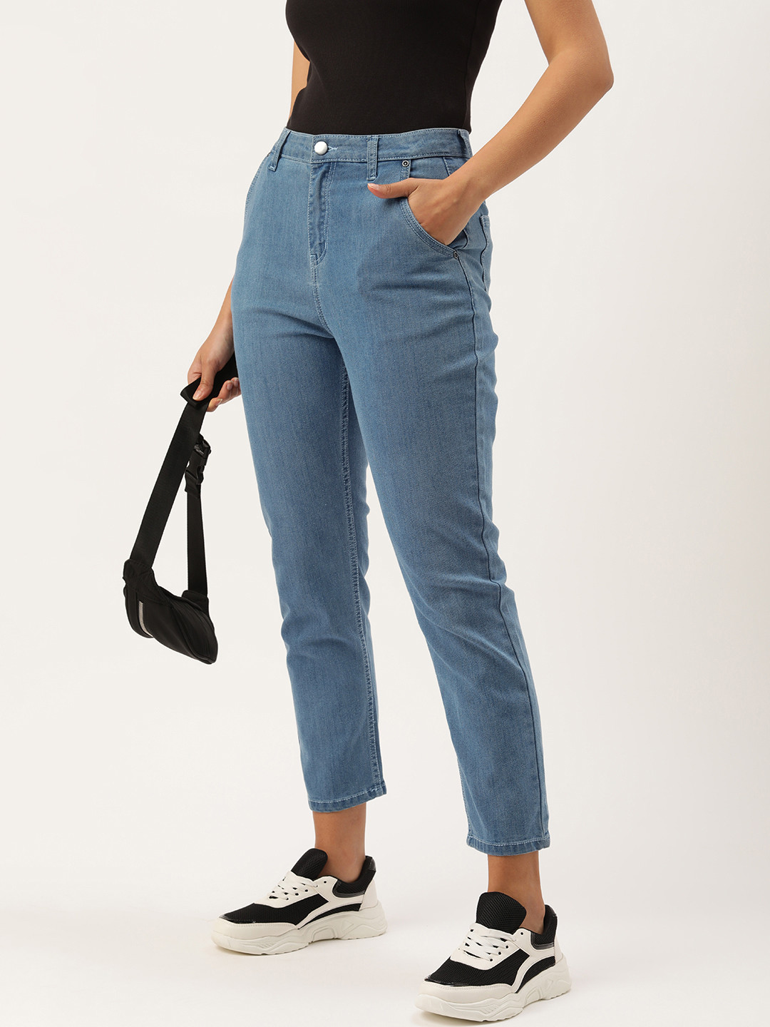 

Kook N Keech Women Blue Straight Fit High-Rise Stretchable Jeans