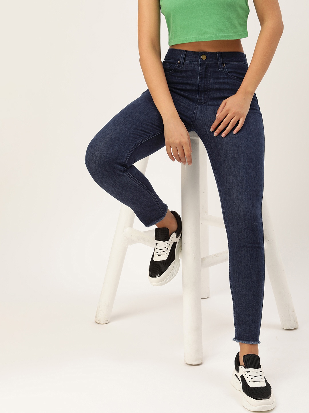 

Kook N Keech Women Blue Slim Fit High-Rise Stretchable Jeans