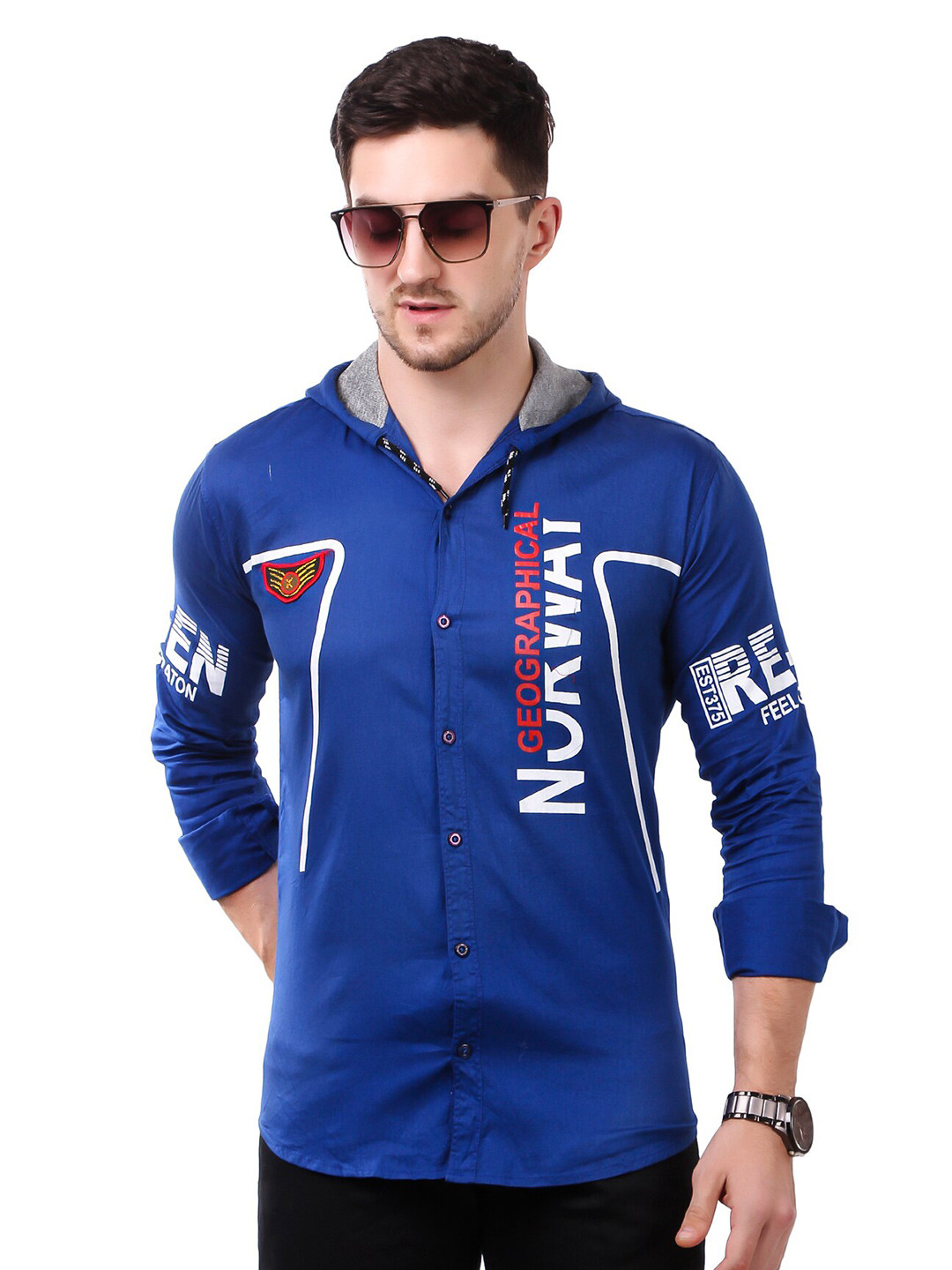 

PLUS 91 Men Navy Blue Standard Opaque Casual Shirt