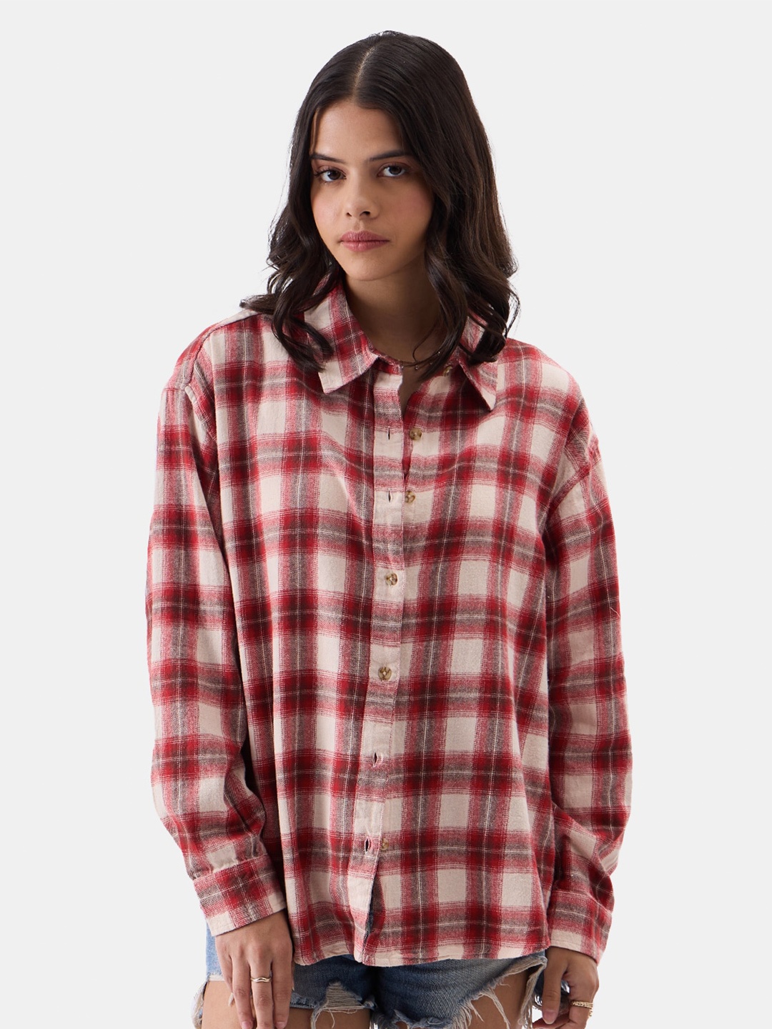 

The Souled Store Women Multicoloured Relaxed Tartan Checks Opaque Checked Casual Shirt, Multi