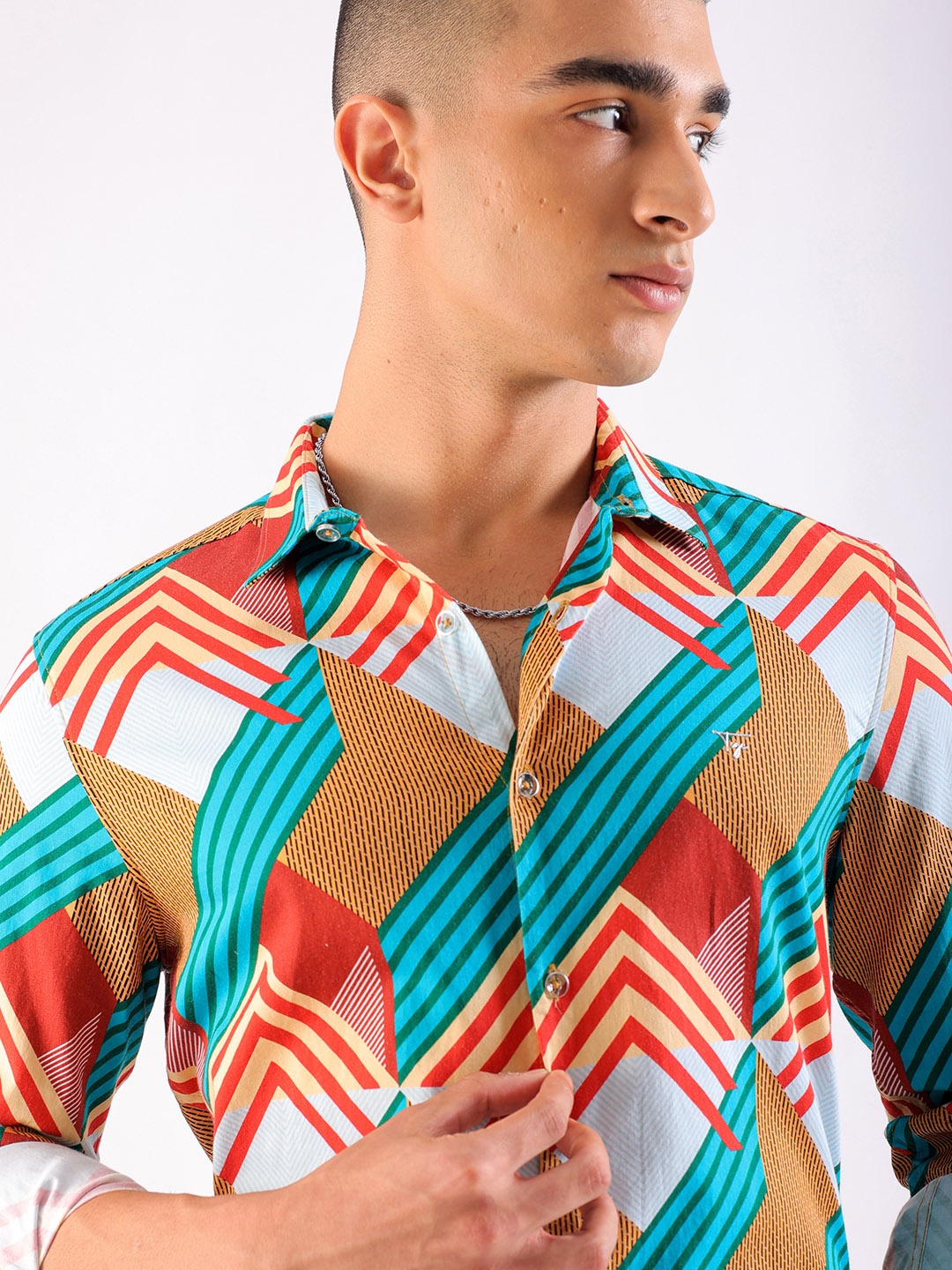 

The Indian Garage Co Men Slim Fit Opaque Printed Shirt, Multi
