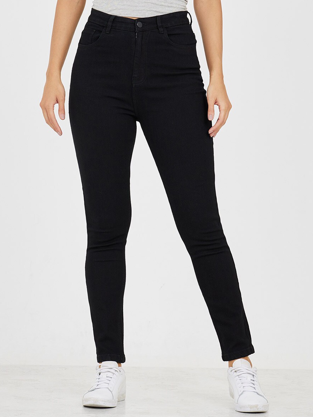 

Styli Women Skinny Fit High-Rise Stretchable Cotton Jeans, Black
