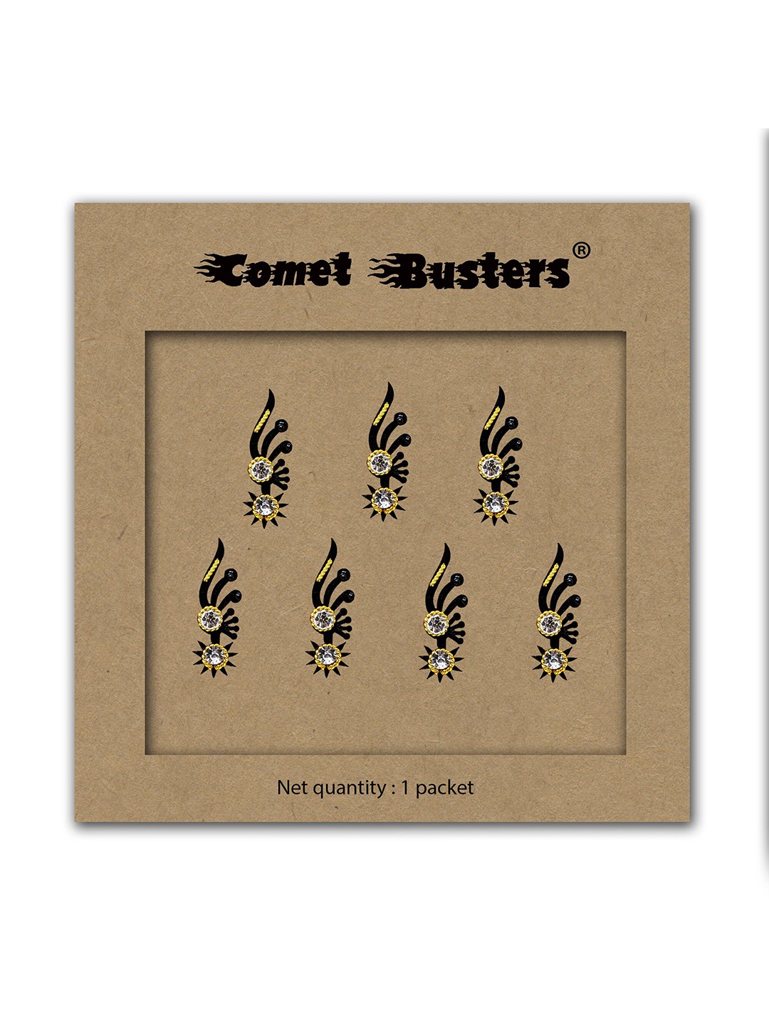 

Comet Busters Set of 7 Traditional Bindis - Metallic