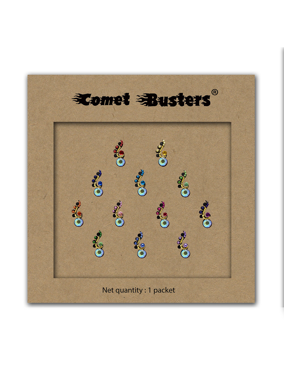 

Comet Busters Set of 12 Bindis - Multicoloured, Multi