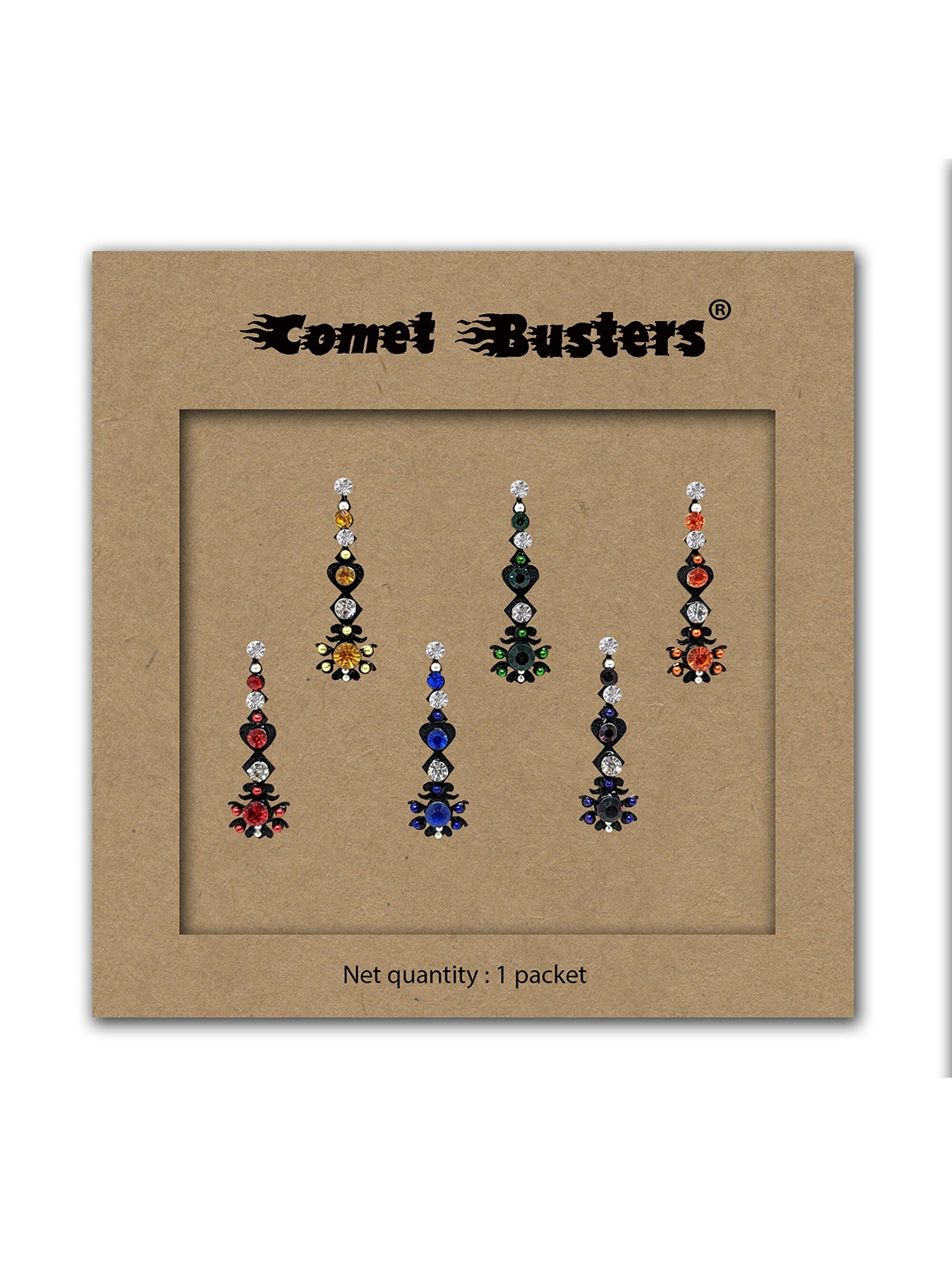 

Comet Busters Set of 6 Reusable Bindis - Multicoloured, Multi