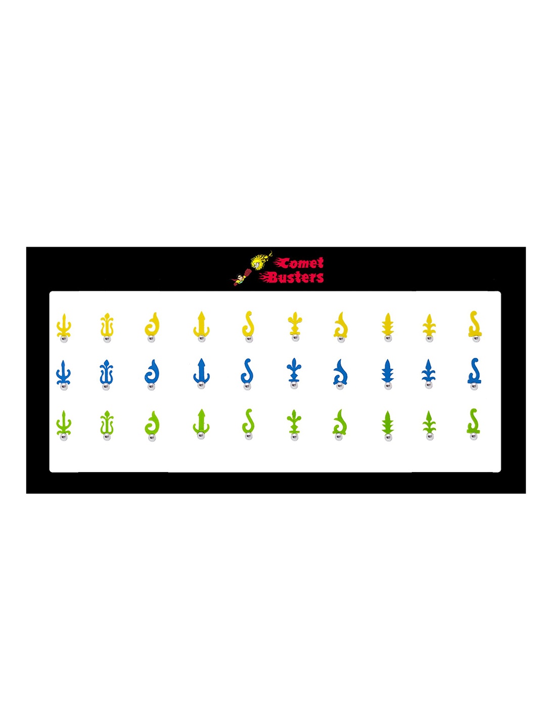 

Comet Busters Multicoloured Reusable Designer Bindis - 30 Pcs, Multi