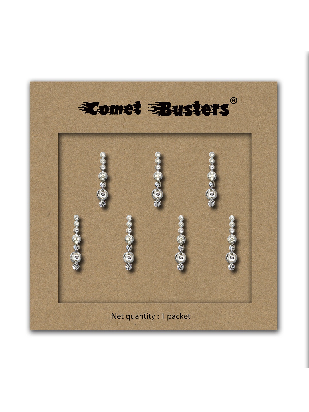 

Comet Busters Silver -Toned Traditional Designer Bindis - 7 Pcs