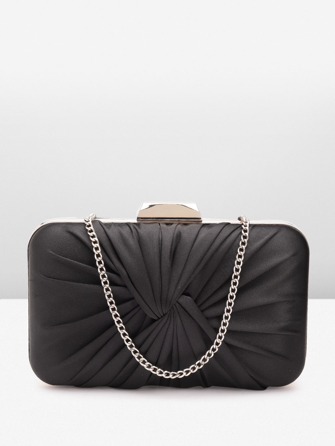 

DOROTHY PERKINS Pleated Detail Box Clutch, Black