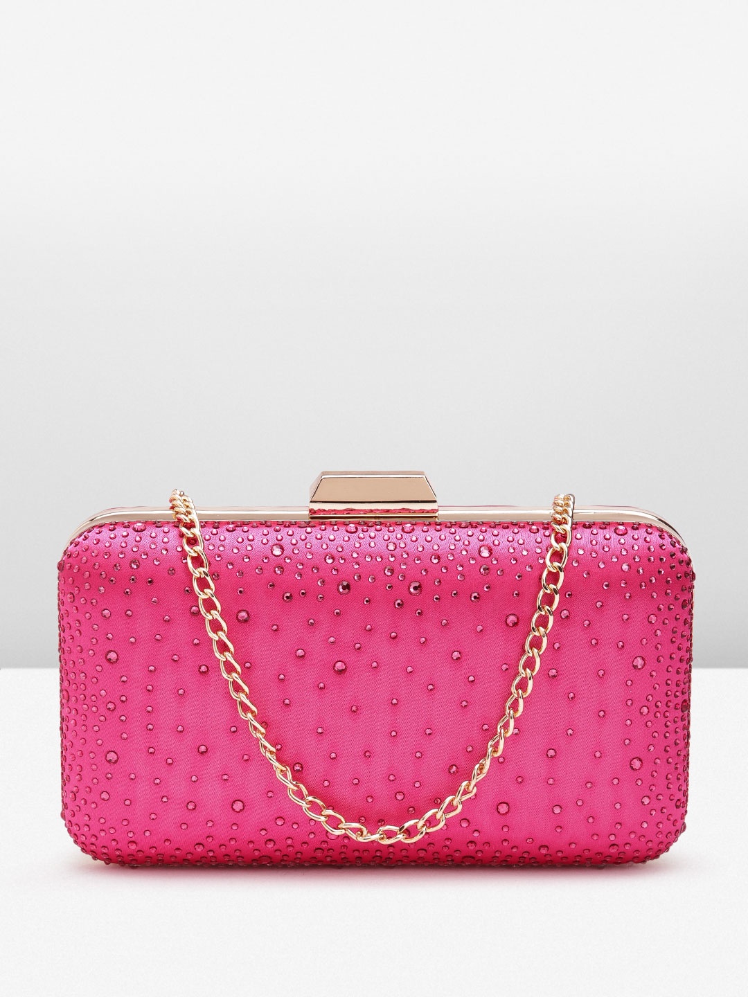 

DOROTHY PERKINS Embellished Box Clutch, Fuchsia