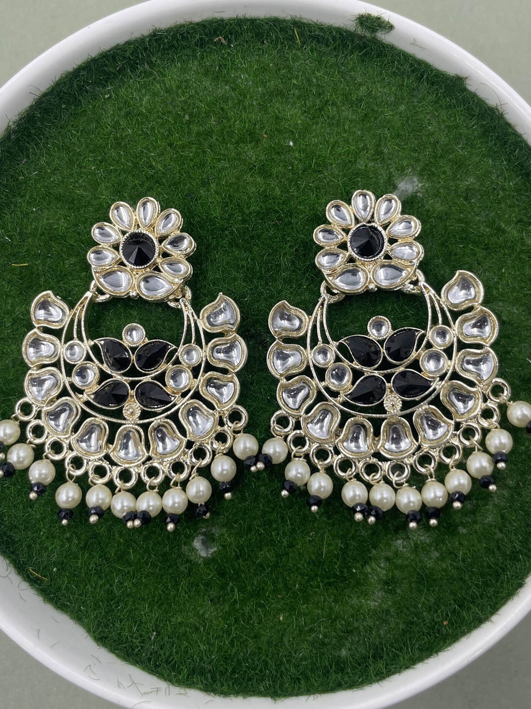 

Rhymee Gold-Plated Floral Chandbalis Earrings