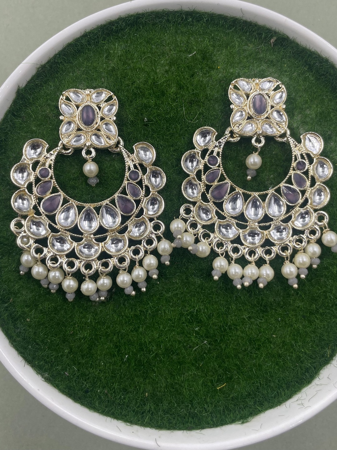 

Rhymee Gold-Plated Floral Chandbalis Earrings
