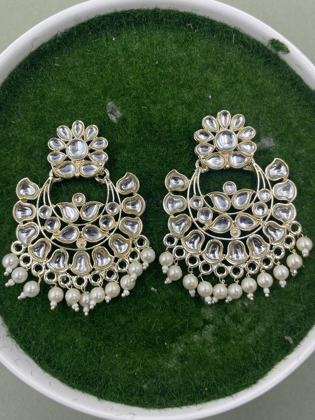 

Rhymee Gold-Plated Floral Chandbalis Earrings