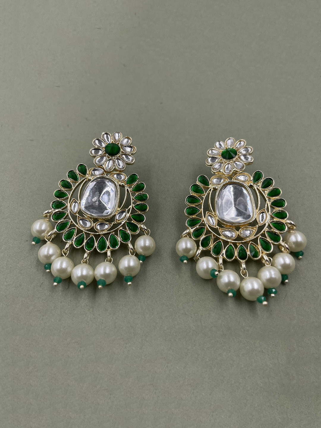 

Rhymee Gold-Plated Floral Chandbali Earrings