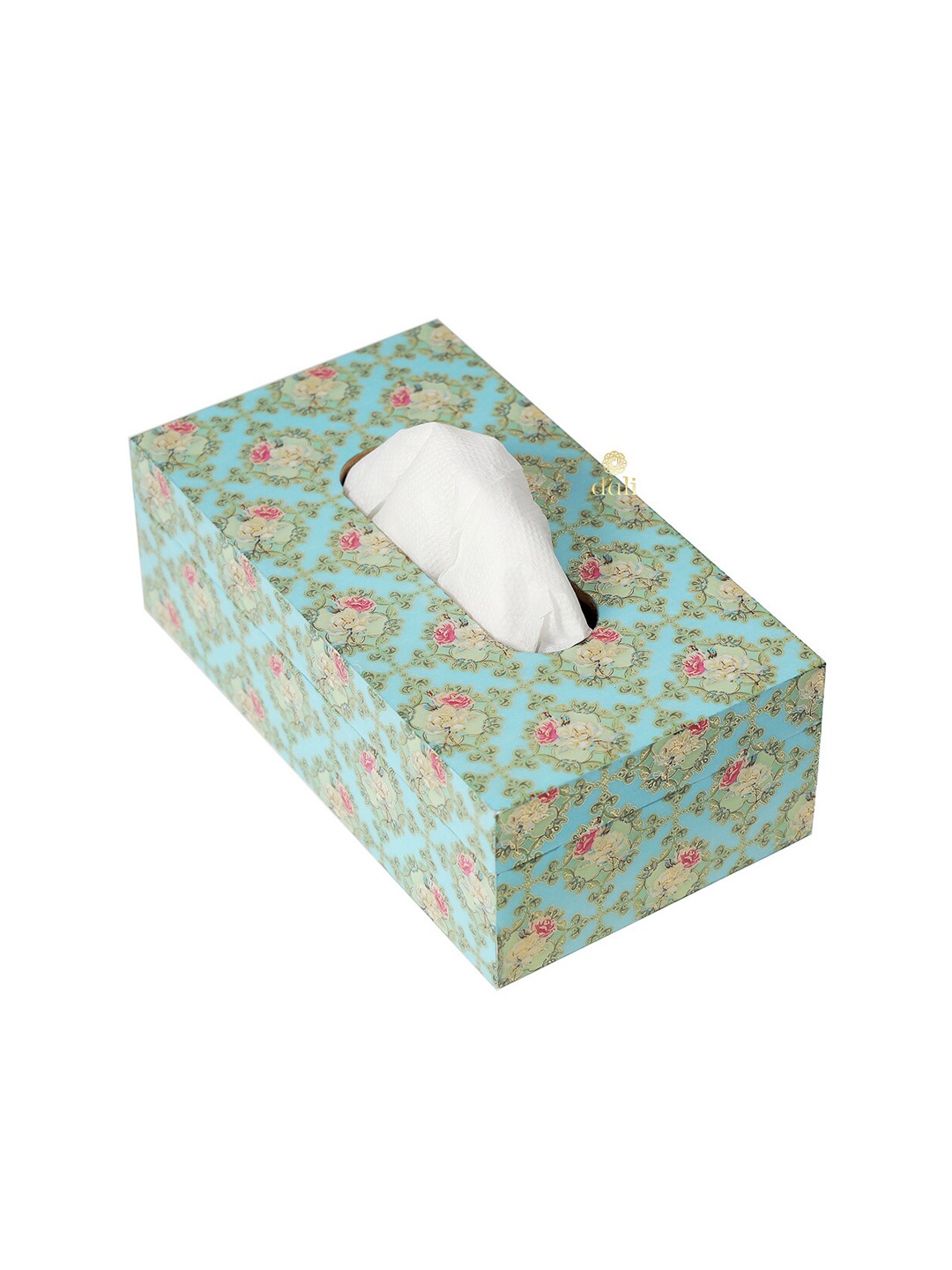 DULI Printed MDF Wooden Tissues & Napkin Holder, Blue