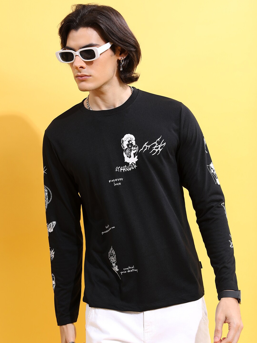 

HIGHLANDER Printed Relax Fit T-shirt, Black