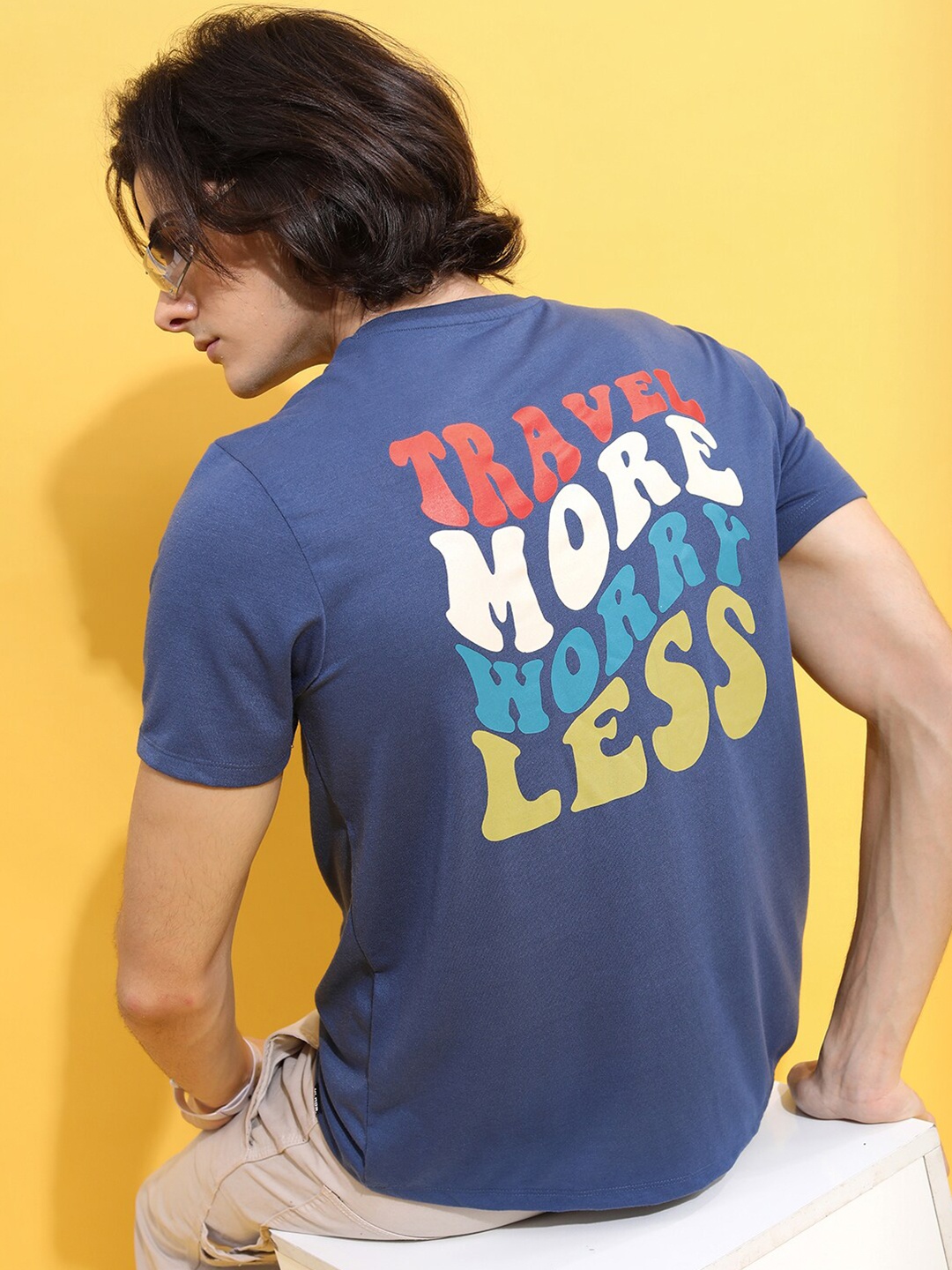 

HIGHLANDER Typography Printed Relaxed Fit T-shirt, Navy blue