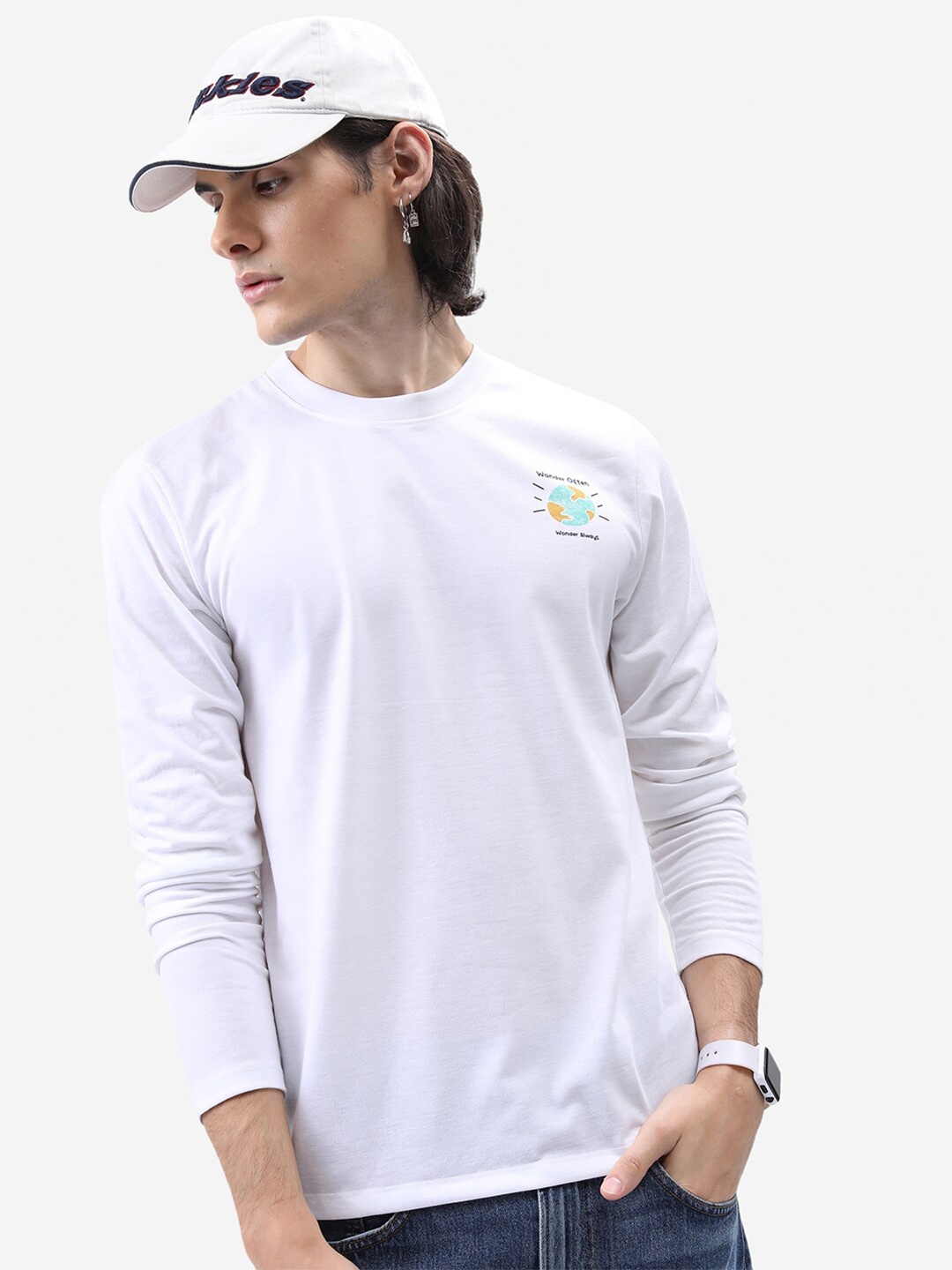 

KETCH Relaxed Fit Round Neck Long Sleeve T-shirt, White