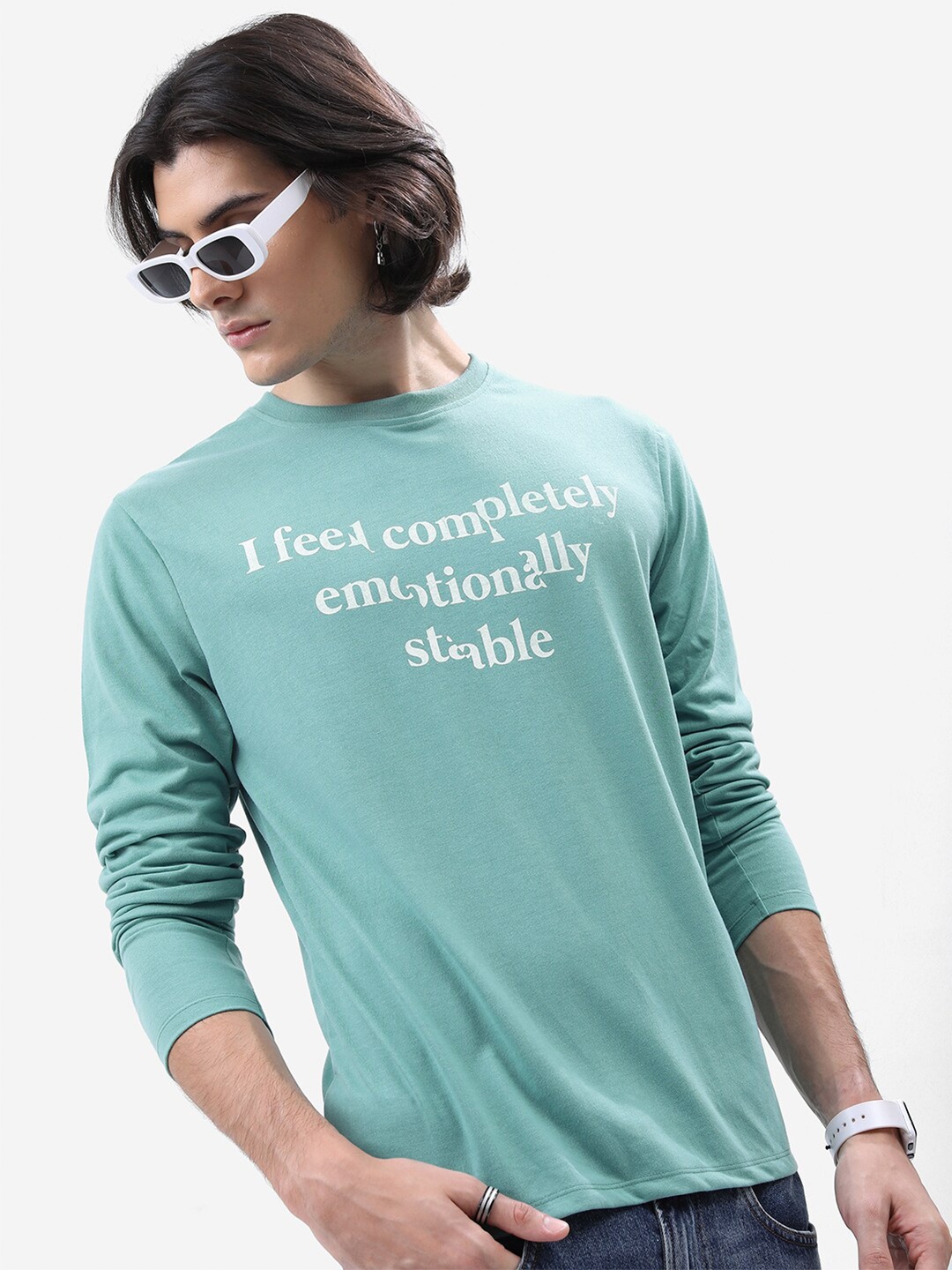 

KETCH Men Typography Printed Round Neck Relax Fit Tshirt, Blue
