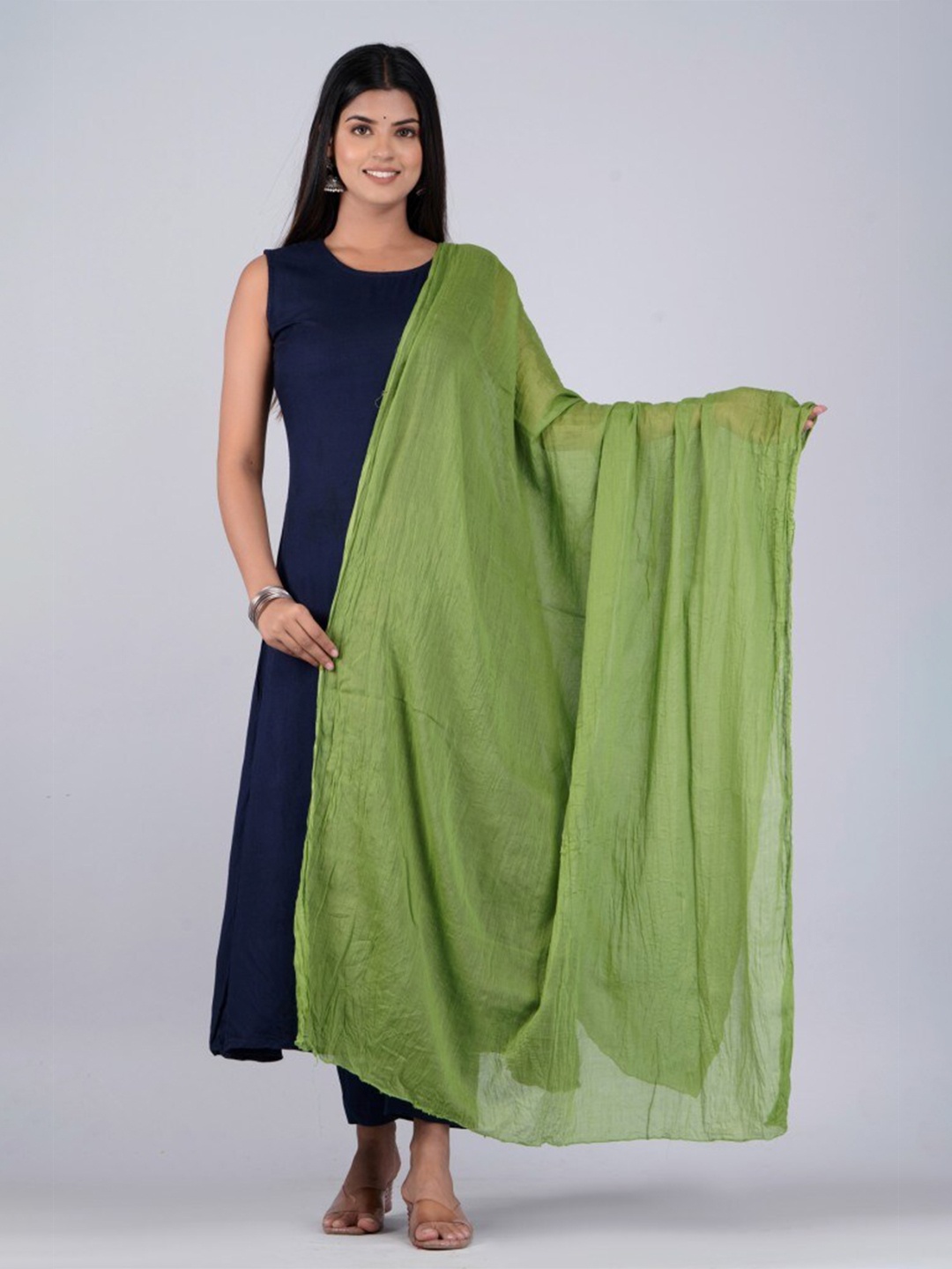 

HERE&NOW Green Cotton Dupatta