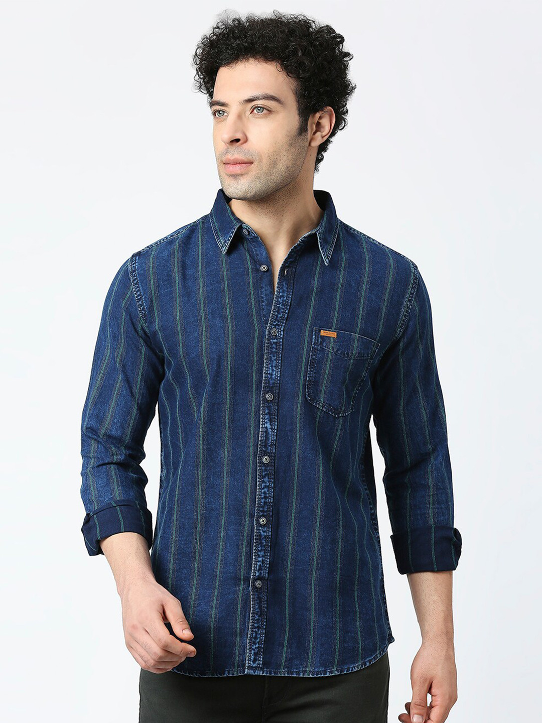 

Pepe Jeans Standard Striped Cotton Casual Shirt, Blue