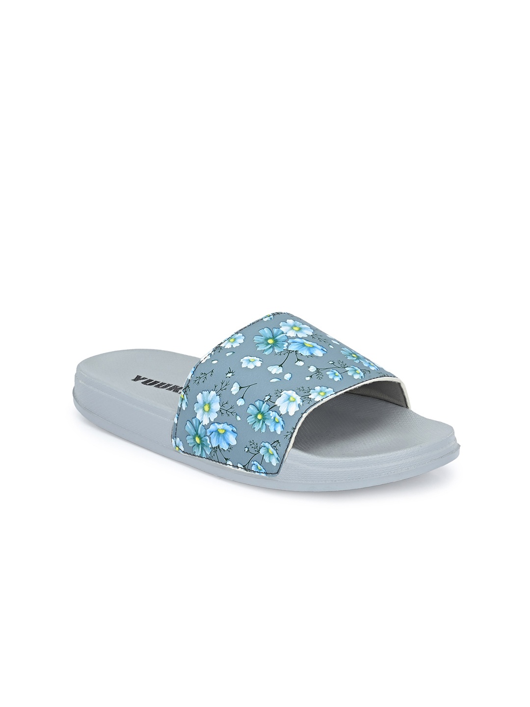 

Yuuki Women Grey & Blue Printed Sliders