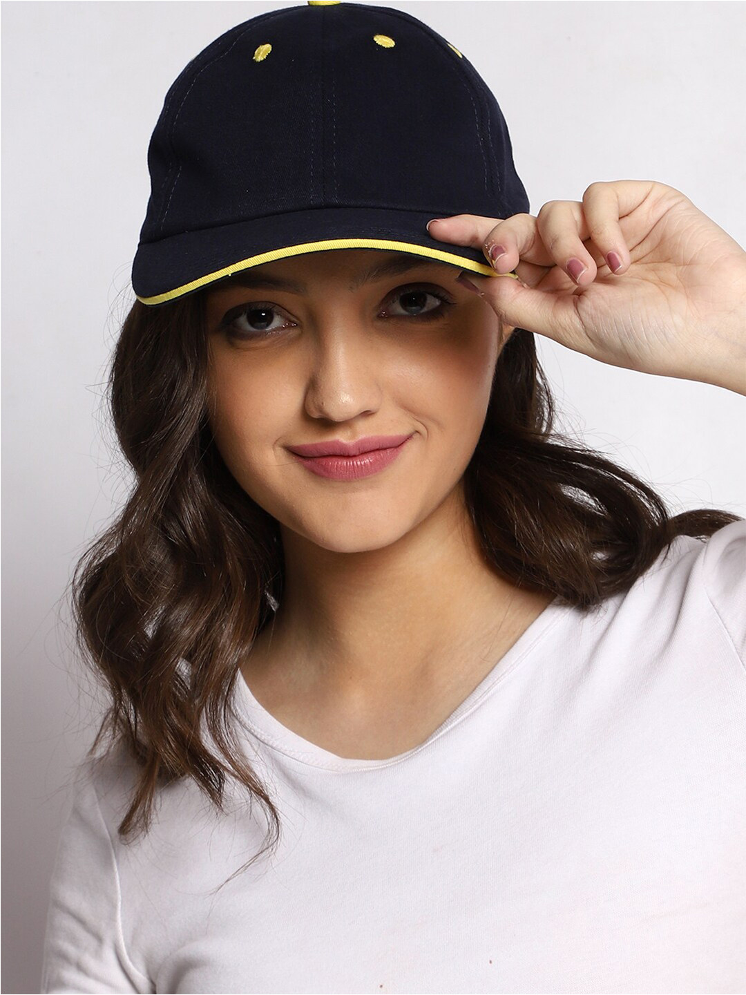 

WEAVERS VILLA Women Embroidered Cotton Baseball Cap, Navy blue