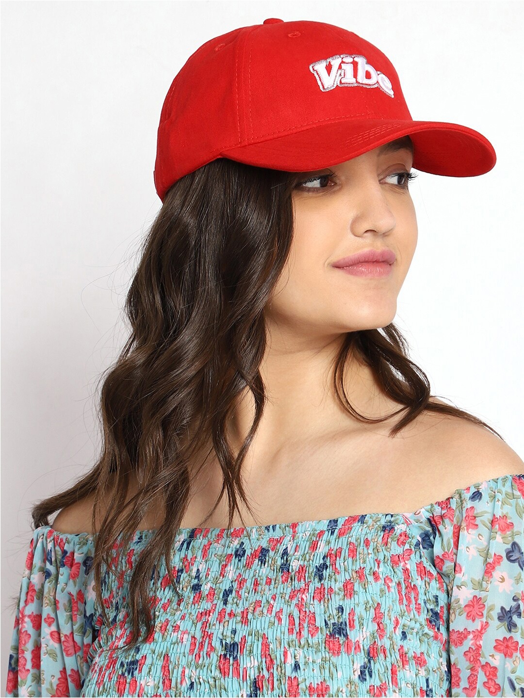 

WEAVERS VILLA Women Embroidered Cotton Baseball Cap, Red