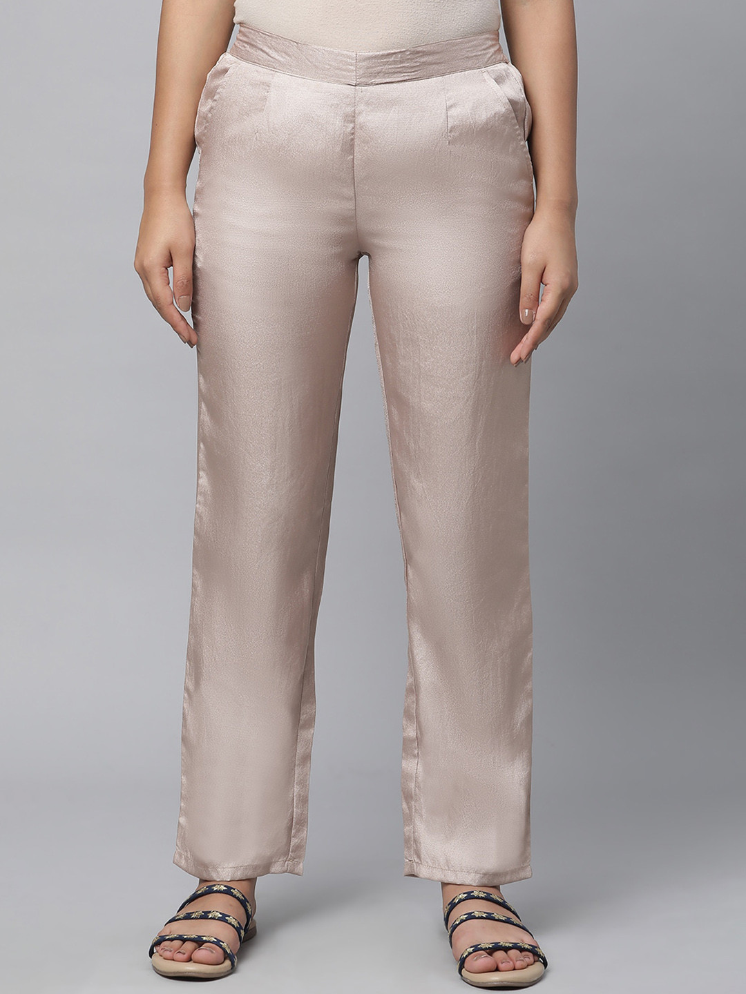 

elleven Women Mid-Rise Ethnic Trousers, Gold