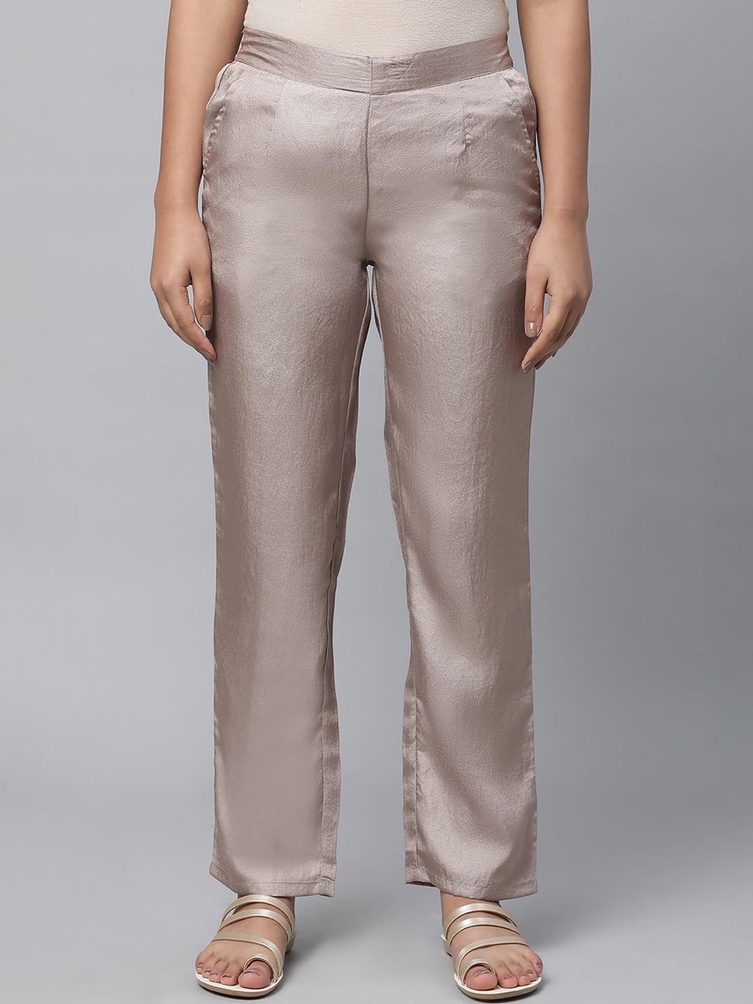 

elleven Women Mid-Rise Ethnic Trousers, Gold