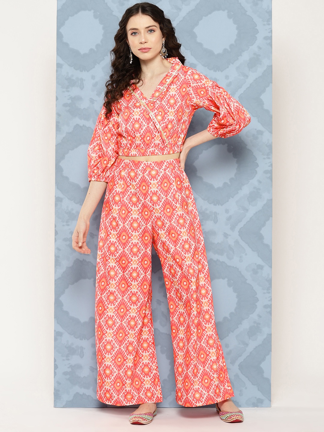 

Ahalyaa Printed Ethnic Co-Ords, Coral