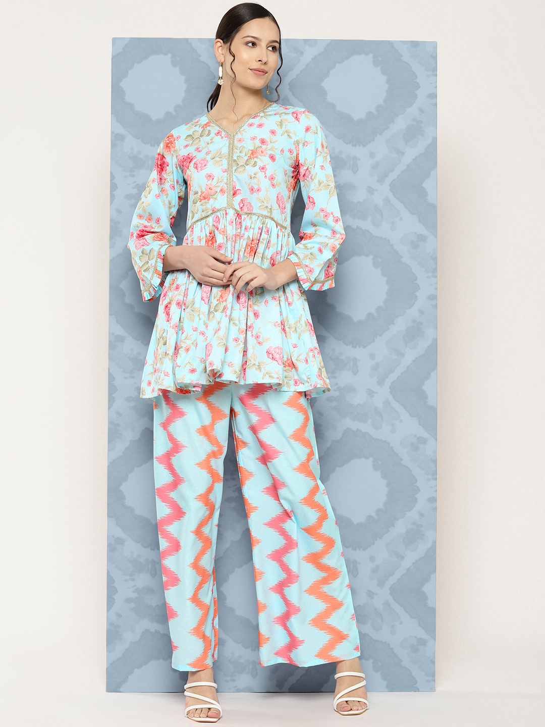 

Ahalyaa Printed Ethnic Co-Ords, Blue