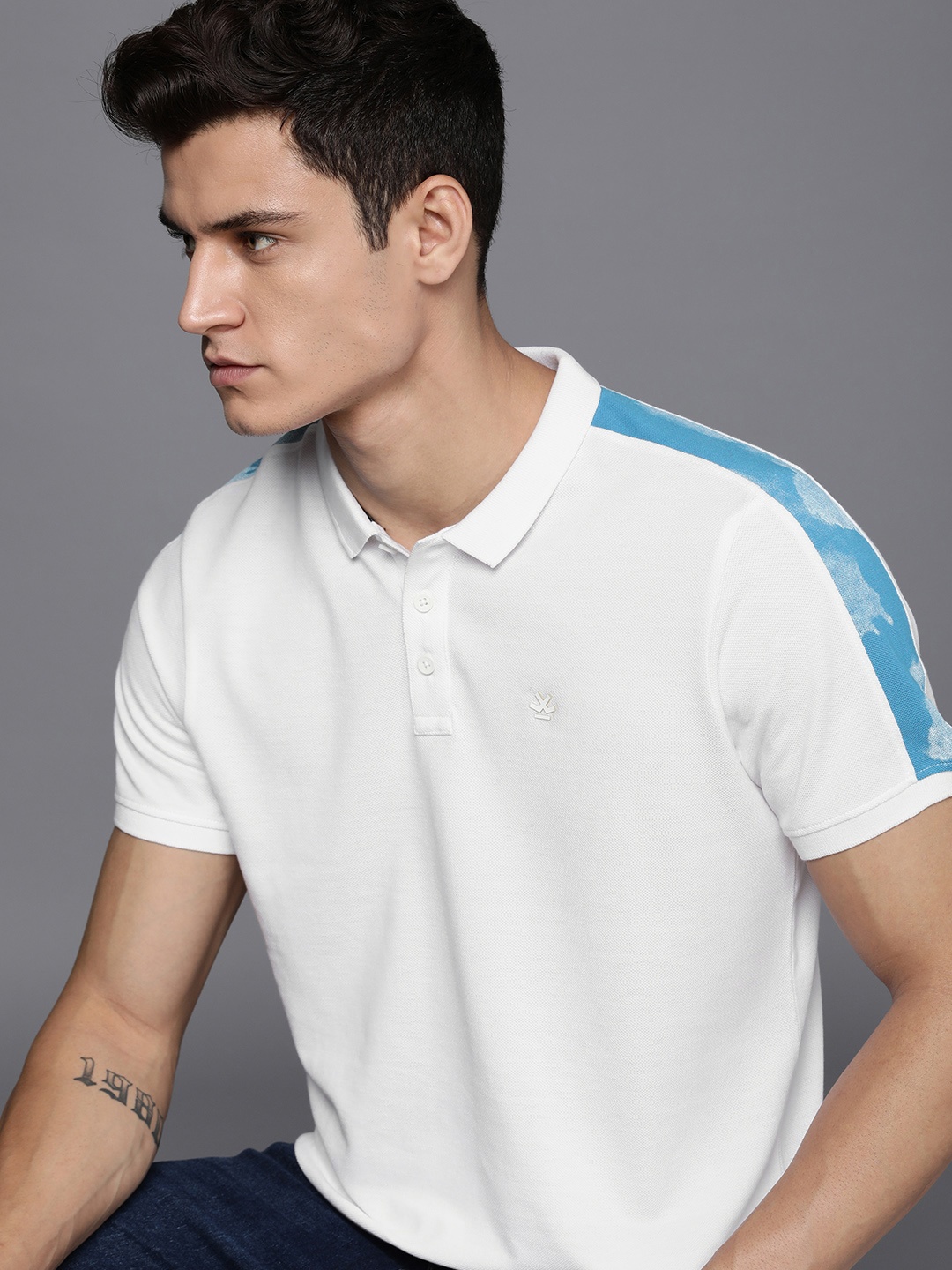 

WROGN Men Polo Collar Slim Fit T-shirt, White