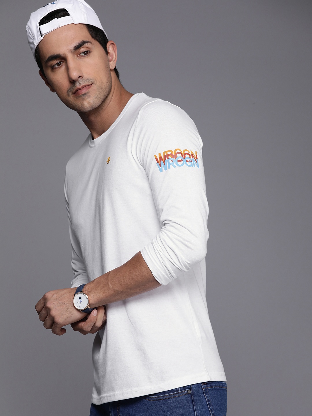 

WROGN Brand Logo Slim Fit T-shirt, White