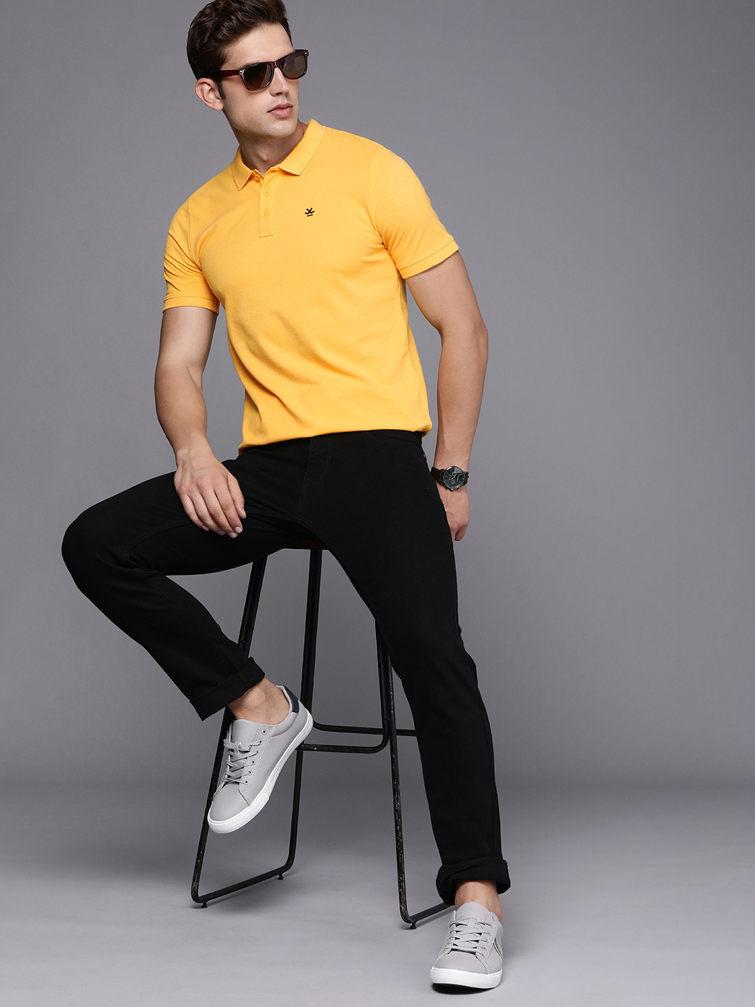 

WROGN Polo Collar Slim Fit T-shirt, Yellow