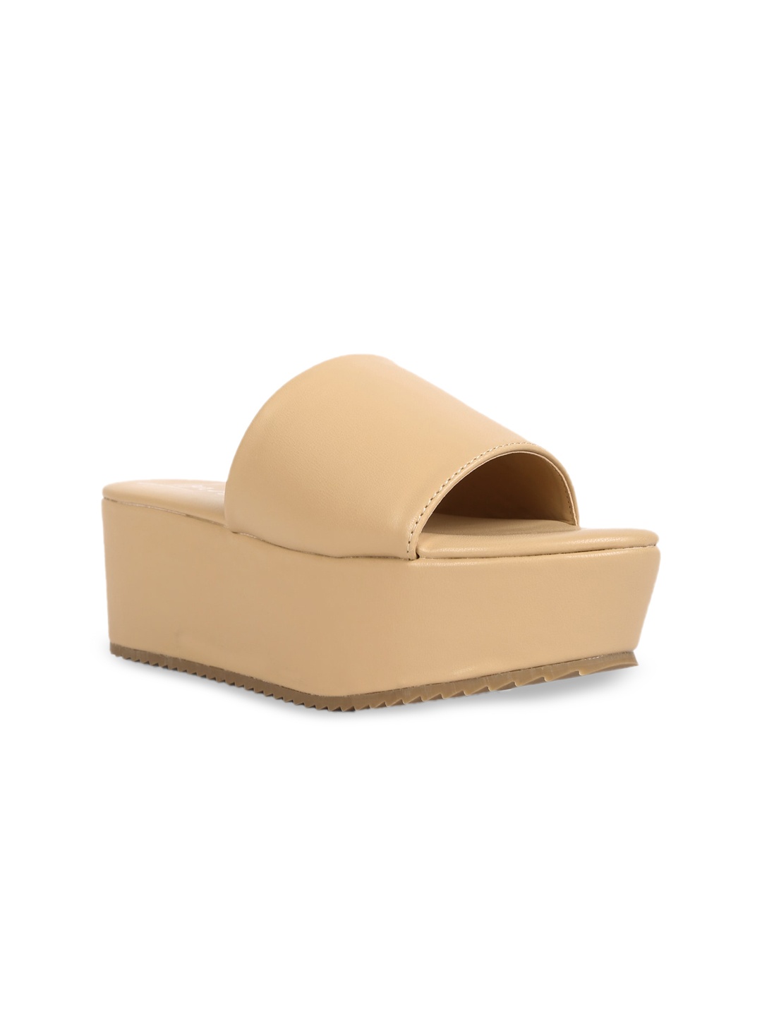 

London Rag Open Toe Flatform Heels, Beige