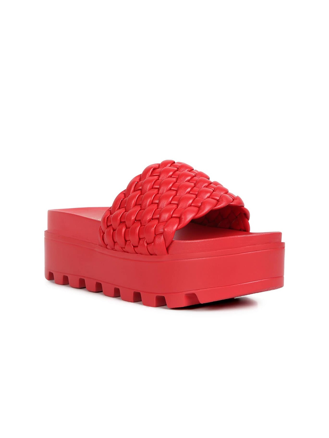 

London Rag Textured Flatform Heels, Red